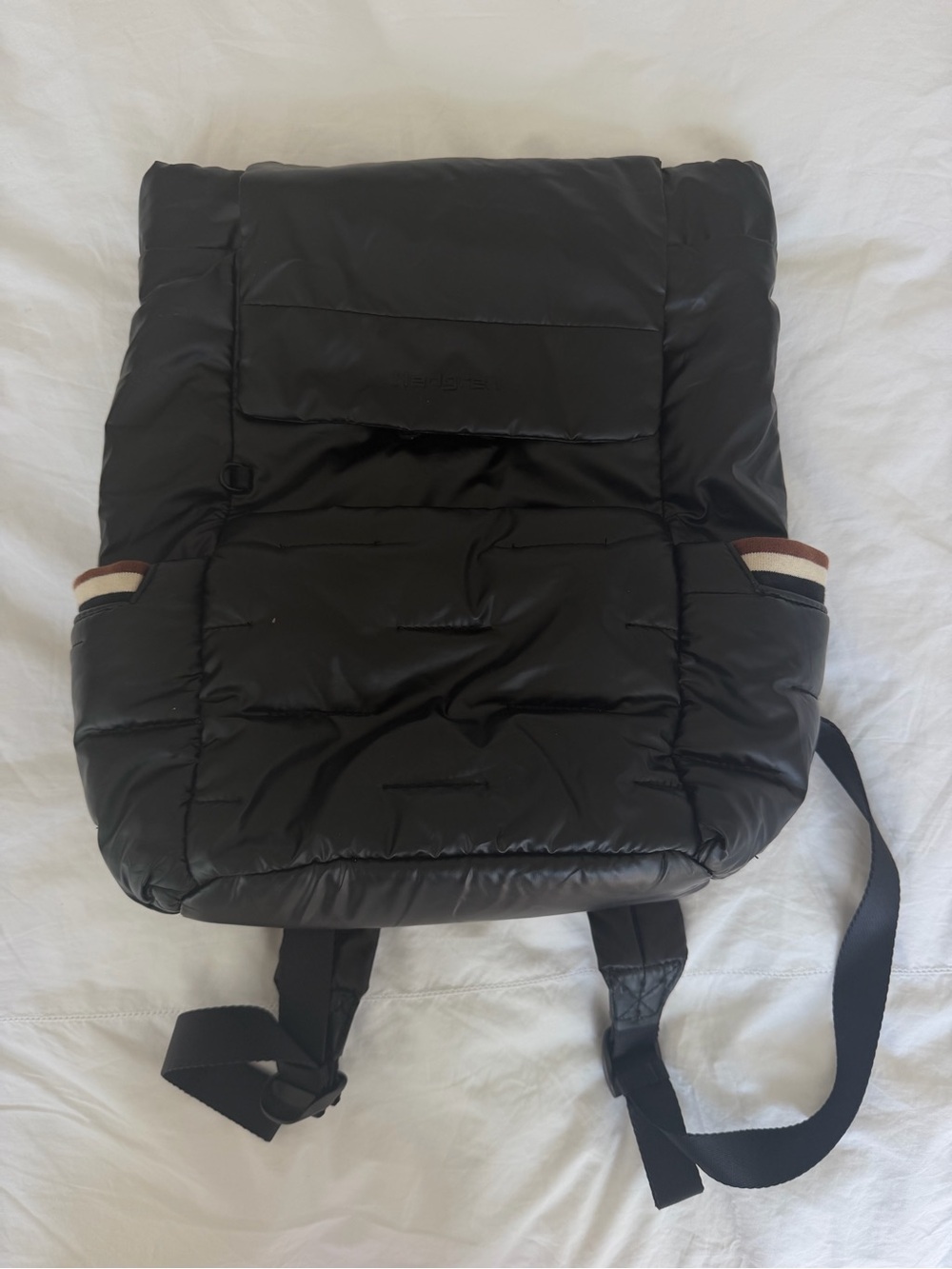 Quilted Black Puffer Backpack - Women's Casual Daypack